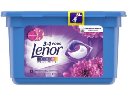 Lenor 3v1 gelové kapsle Color Amethys s vůní květin 12 ks - originál z Německa